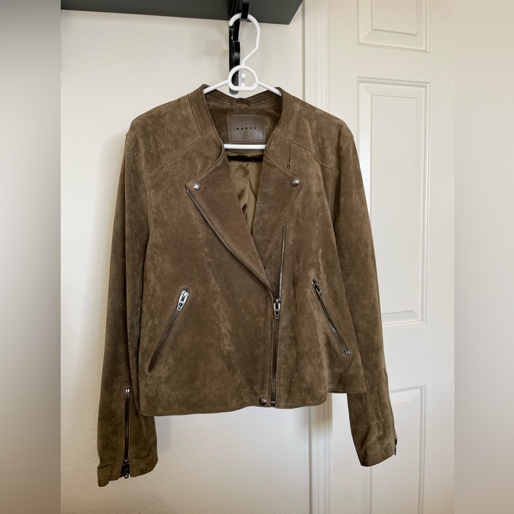 Blank NYC Olive Suede Leather Jacket